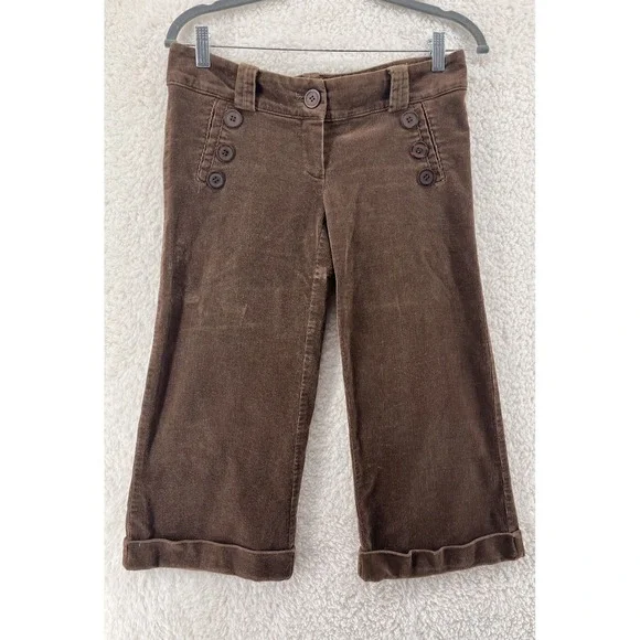 VTG Size Small Wide Leg Crop Capri Corduroy Pants Y2K Skater Grunge - Picture 1 of 7